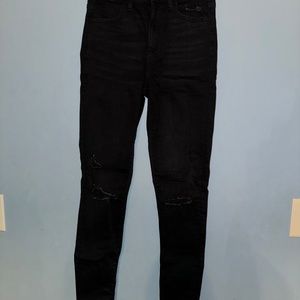 American Eagle Jeans Super High Rise Jegging Black Dark Wash Size 4